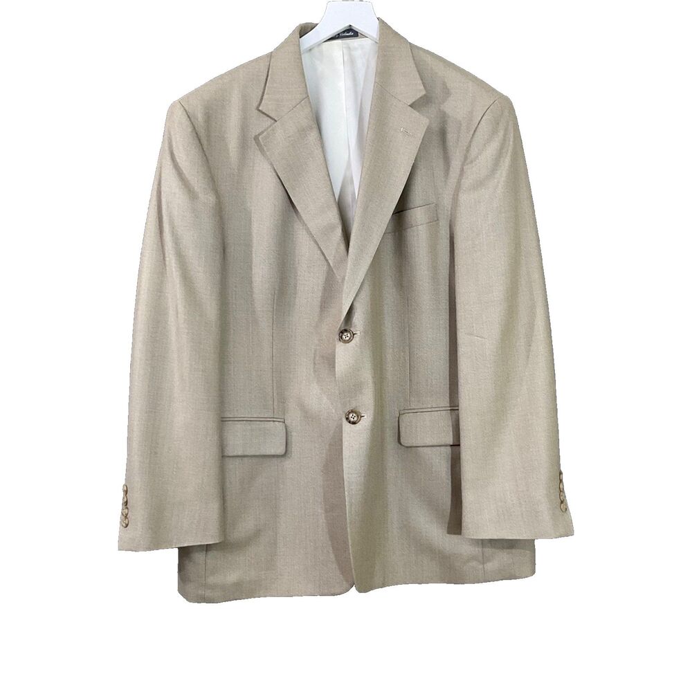 Oscar de La Renta Men’s Brown 44R silk/ Wool Blend Sport Coat Blazer